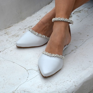 Wedding Shoes Flat/ Wedding Flats for Bride/ Wedding Pumps Low Heel ...