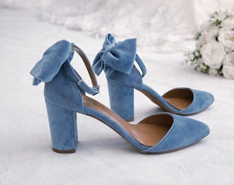 Escarpins Compensés Cole Haan En Cuir Suédé Bleu - Pointure 6 US, Occasion