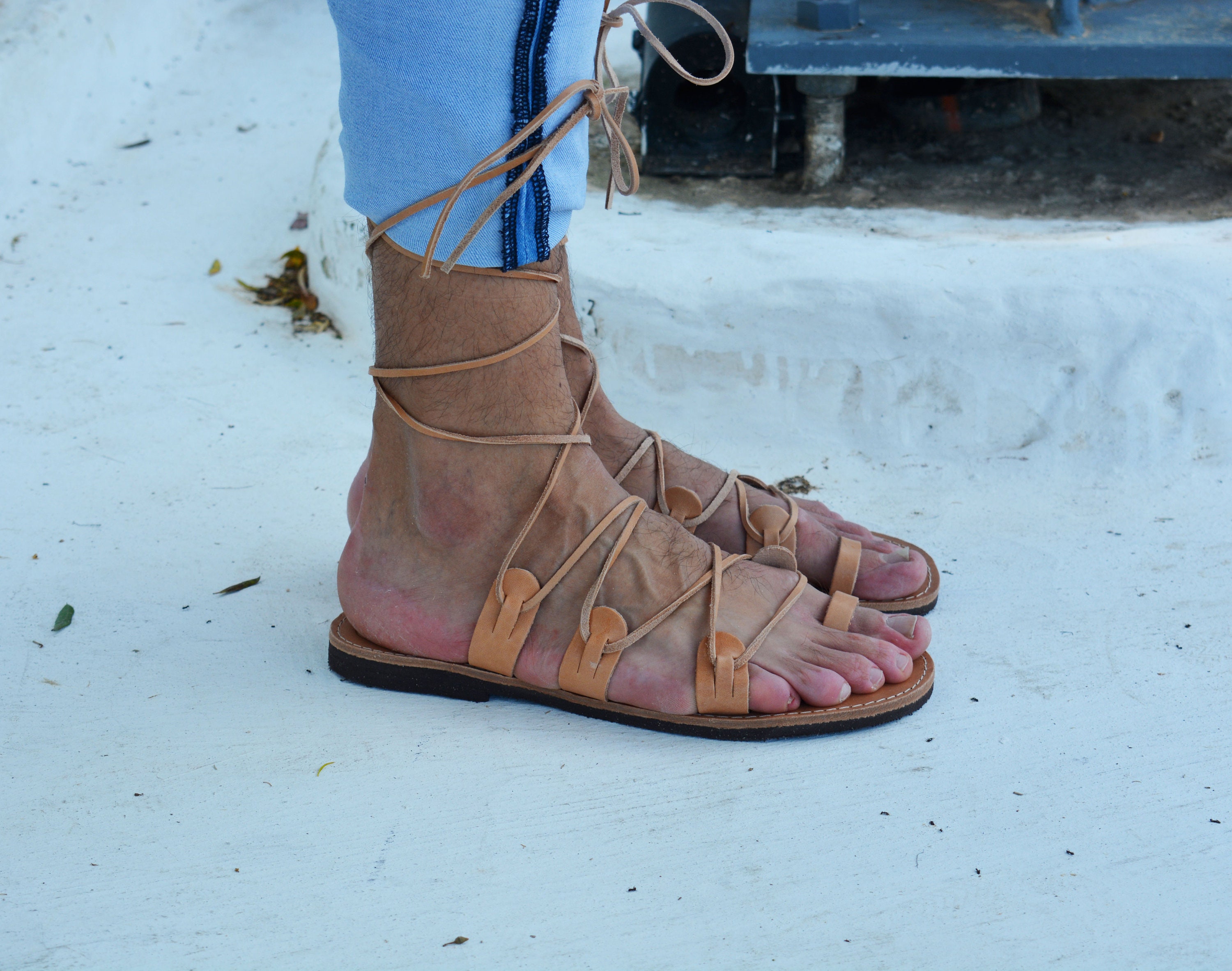 Men's Leather Sandals Men's Gladiator Sandals Greek - Etsy