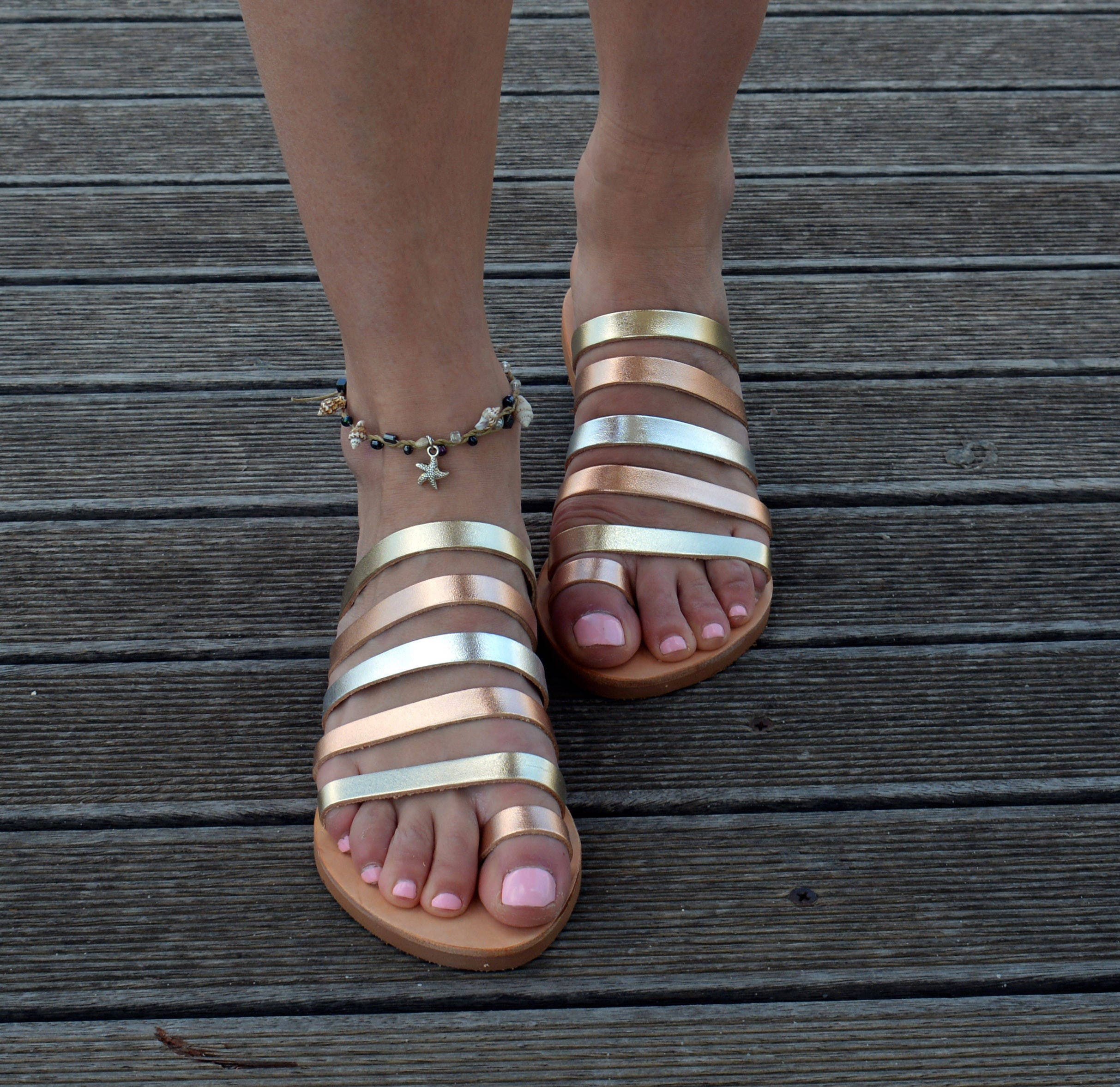 Ancient Greek Sandals Strappy Sandals Metalic Leather | Etsy Ancient Greek Sandals Strappy Sandals Metalic Leather | Etsy