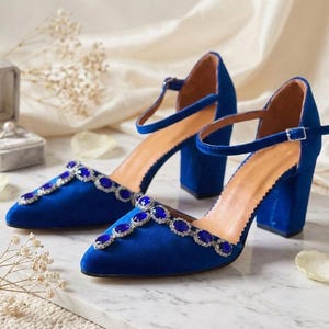 Royal Blue Women Evening Shoes - Etsy