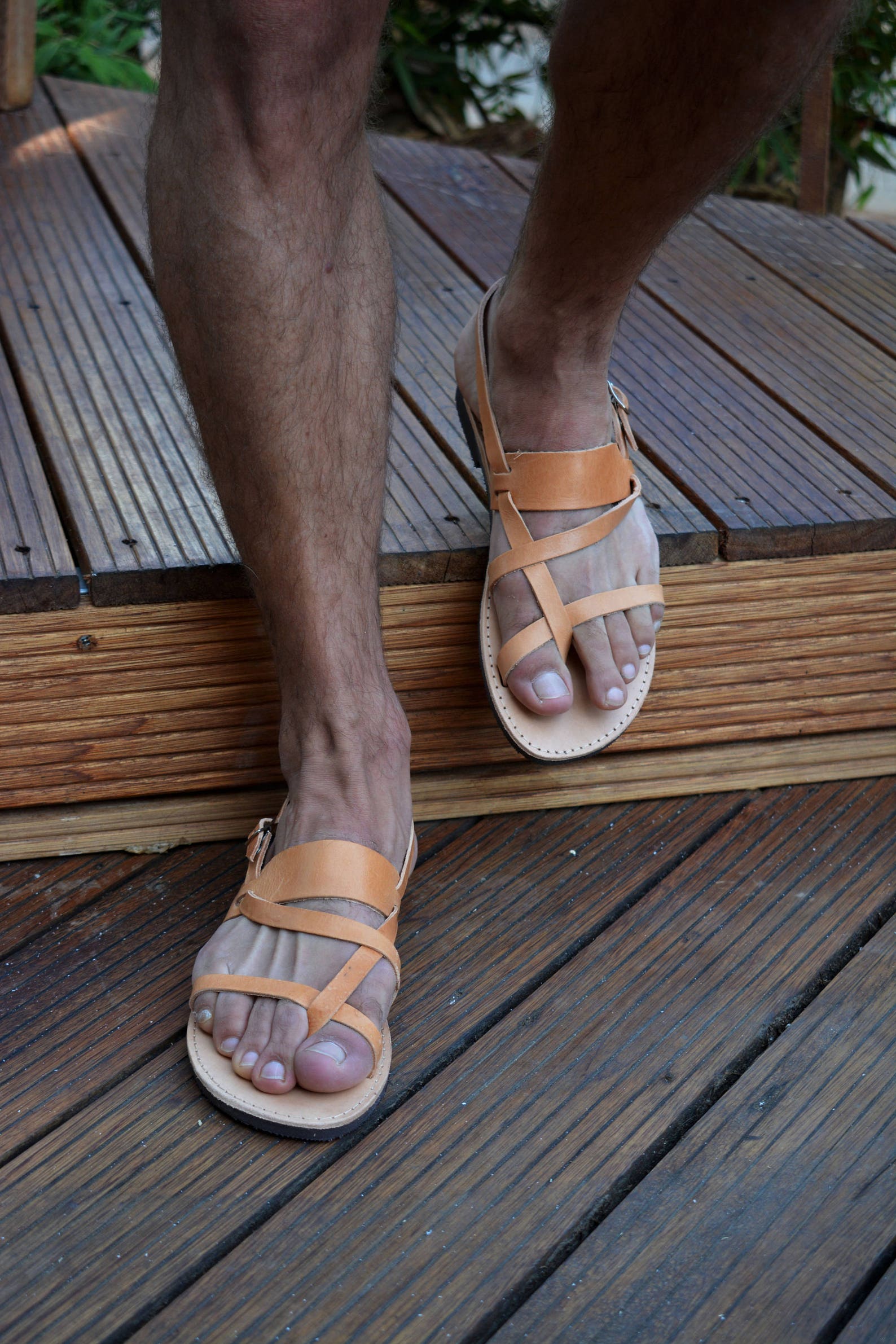 mens greek leather sandals