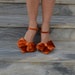 burnt orange velvet heels