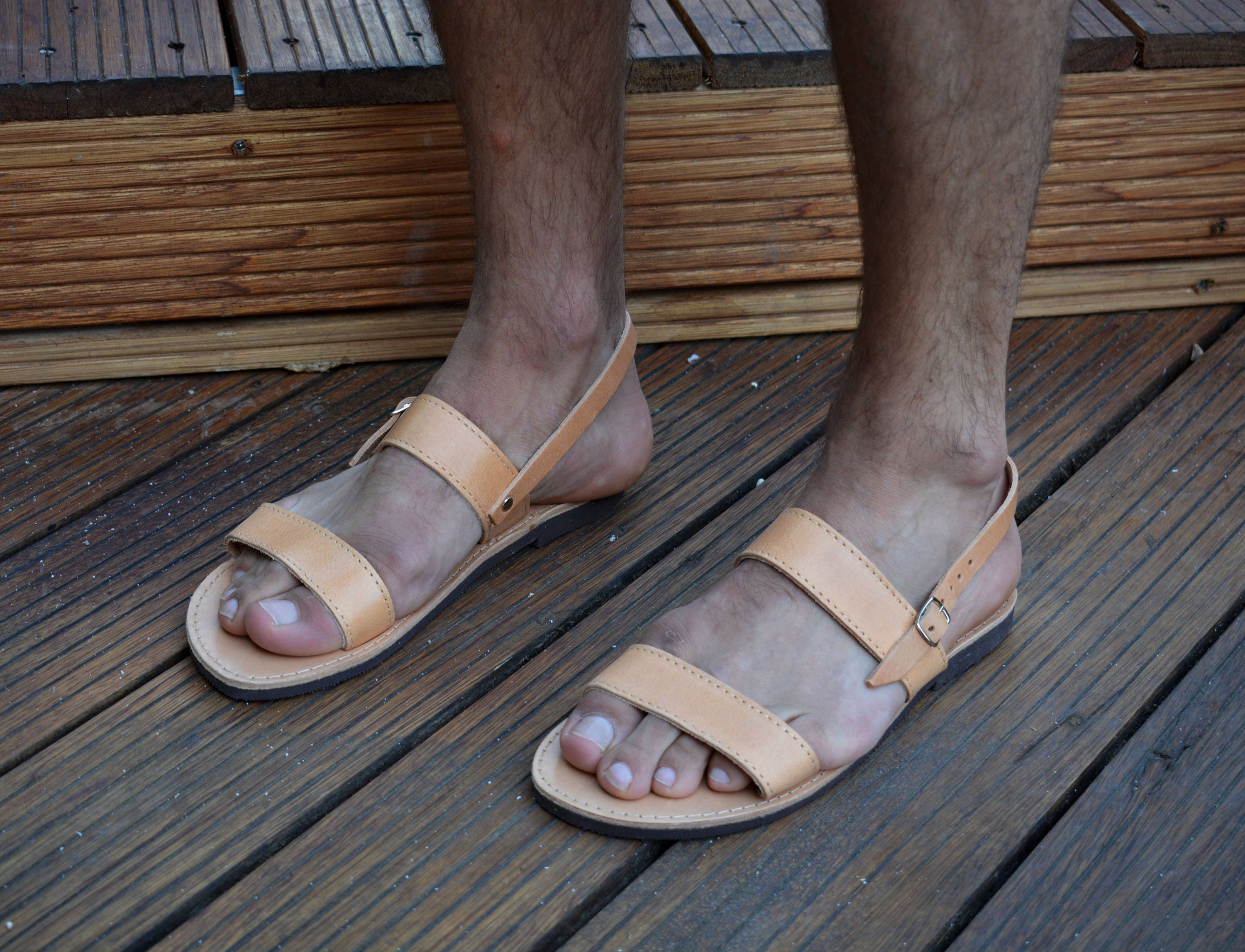 mens greek leather sandals