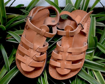 Sandales grecques pour enfants, sandales en cuir pour enfants, sandales unisexes pour enfants, sandales pour garçons, sandales pour filles, sandales pour tout-petits, chaussures d’été pour enfants