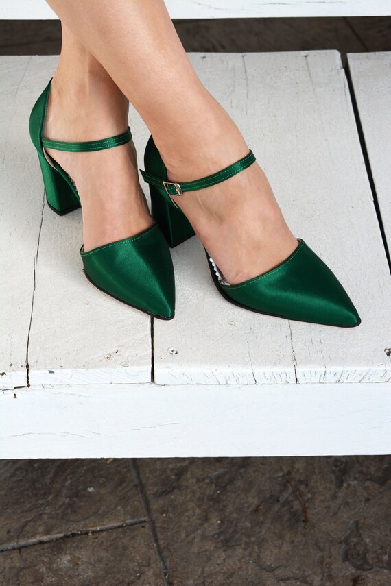Scarpe da sposa verde smeraldo scarpe da sposa con tacco a - Etsy Italia