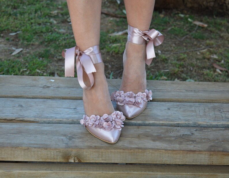 pink satin wedding shoes