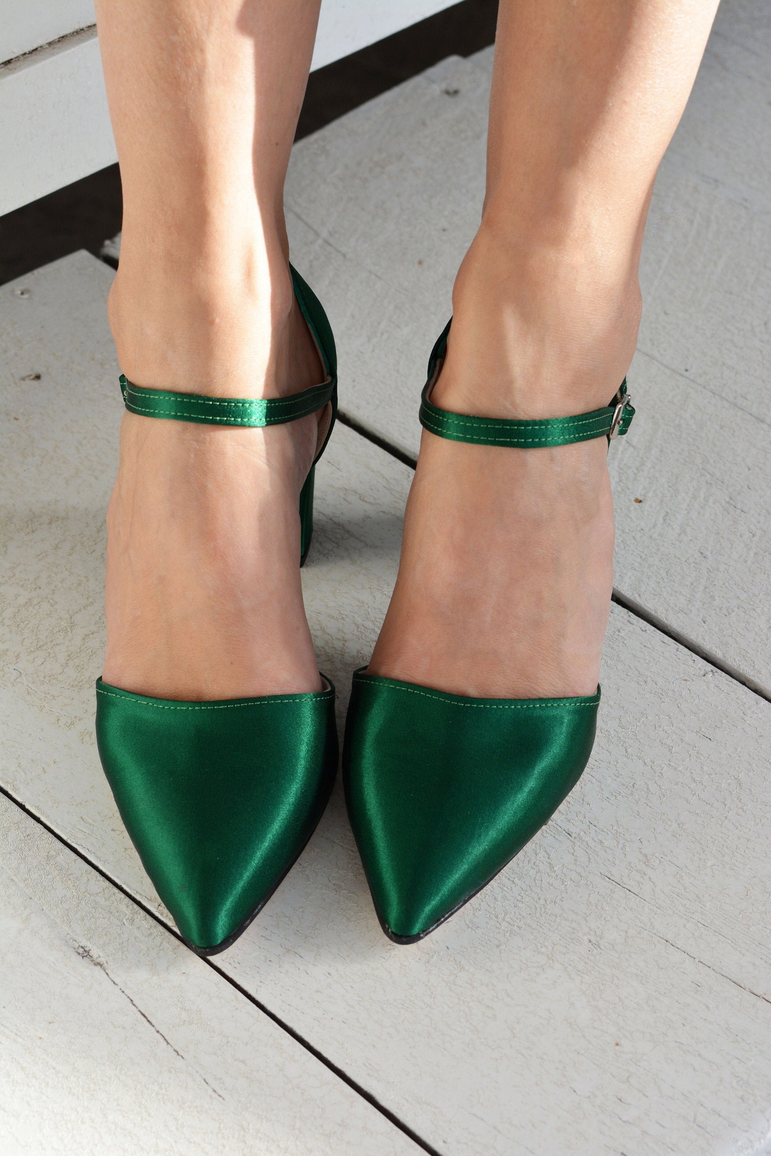 Emerald Green Wedding Shoes Block Heel Wedding Shoes Green Etsy UK