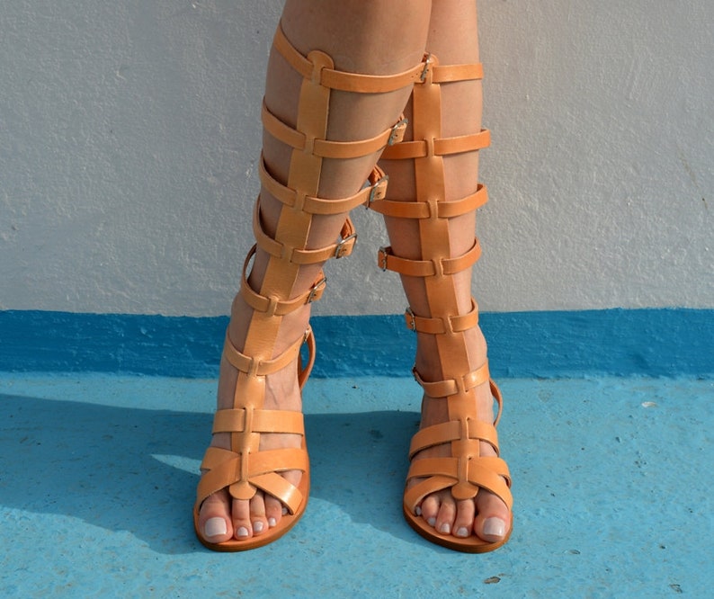 Spartan sandals /'/'Elektra/'/' Greek sandals Ancient Greek Sandals Knee High Gladiator Boots Leather Gladiator Sandals