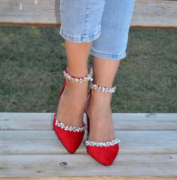 Tacones de bloque de terciopelo verde oscuro tacones verdes | Etsy México