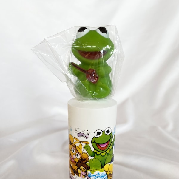 1985 Avon Muppet Babies Kermit Shampoo Dispenser and Finger Puppet