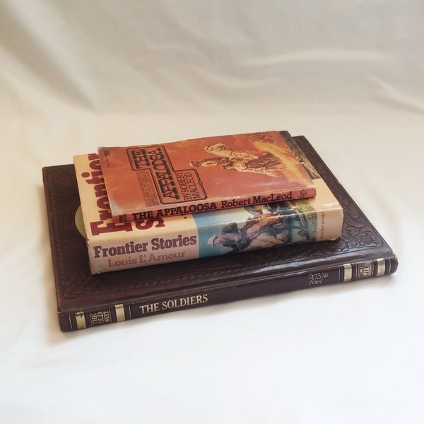 1970s/1980s Set of 3 Vintage Cowboy Books - The Appaloosa, Frontier Stories, and The Soldiers