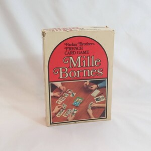 1981 Parker-Brothers completa o jogo de cartas francês Mille Bornes