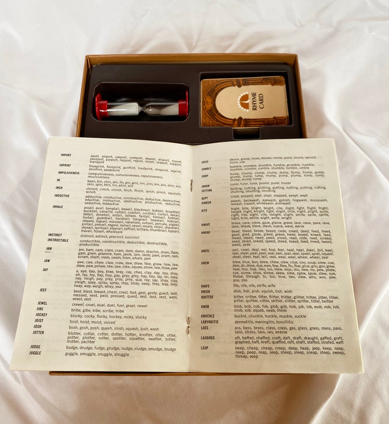 1969 NBC Hasbro RHYME TIME Bookshelf Word Rhyming Game Etsy