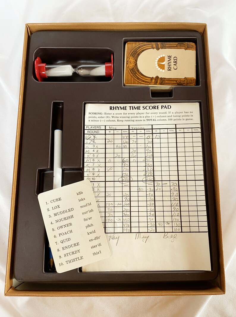 1969 NBC Hasbro RHYME TIME Bookshelf Word Rhyming Game Etsy