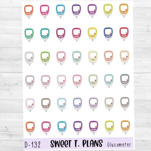 Glucometer Sugar Levels (D132) Doodle Functional Sticker Erin Condren Life Planner Happy Planner Recollection planner personal planner