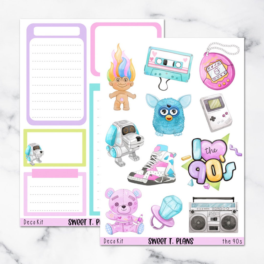 90's Deco Sticker Kit Erin Condren Life Planner Happy Planner Personal ...