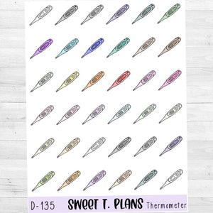 Thermometer (D135) Doodle Functional Sticker Erin Condren Life Planner Happy Planner Recollection planner personal planner