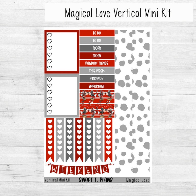 I Love You Mini Kit Weekly Planner Sticker Kit Valentine Mini Kit Love Mini Kit