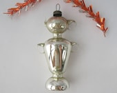 SAMOVAR Glass Vintage Russian Christmas Ornament Kettle TEAPOT Xmas Silver Decor Collection New Year Toy tree decor Soviet Union USSR