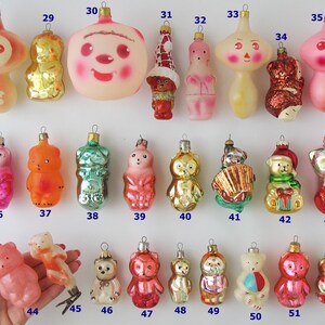 Björnar - VINTAGE Glasdekor, Retro Julgransprydnader, Silver-Kvicksilver Julklapp - Grandekoration: Isbjörnsunge, Cheburashka Djur bild 3