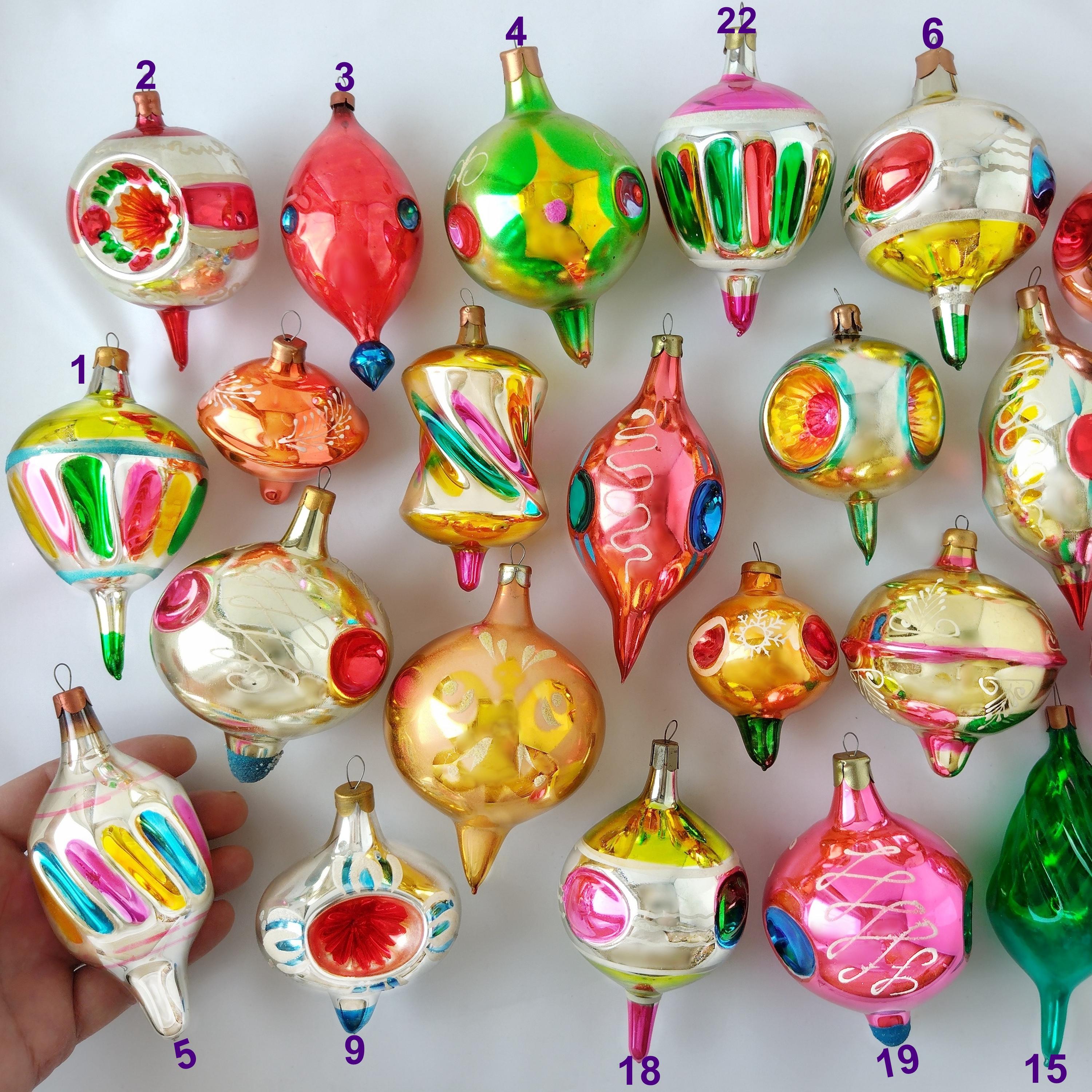 Glass Vintage Christmas Tree Decoration, RETRO Xmas Home Decor Glass Vintage Christmas Tree Decoration, RETRO Xmas Home Decor