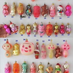 Björnar - VINTAGE Glasdekor, Retro Julgransprydnader, Silver-Kvicksilver Julklapp - Grandekoration: Isbjörnsunge, Cheburashka Djur bild 7