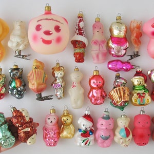 Björnar - VINTAGE Glasdekor, Retro Julgransprydnader, Silver-Kvicksilver Julklapp - Grandekoration: Isbjörnsunge, Cheburashka Djur bild 4