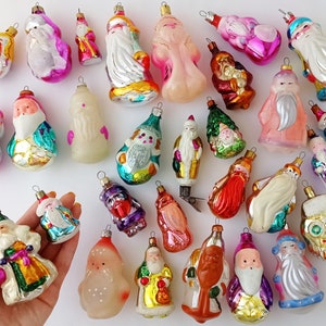 Magic SANTA- Retro Glass Home Decor, VINTAGE Christmas Ornaments, Silver-Mercury Xmas Holiday Gift- Tree Decoration: red Ded Moroz CLAUS