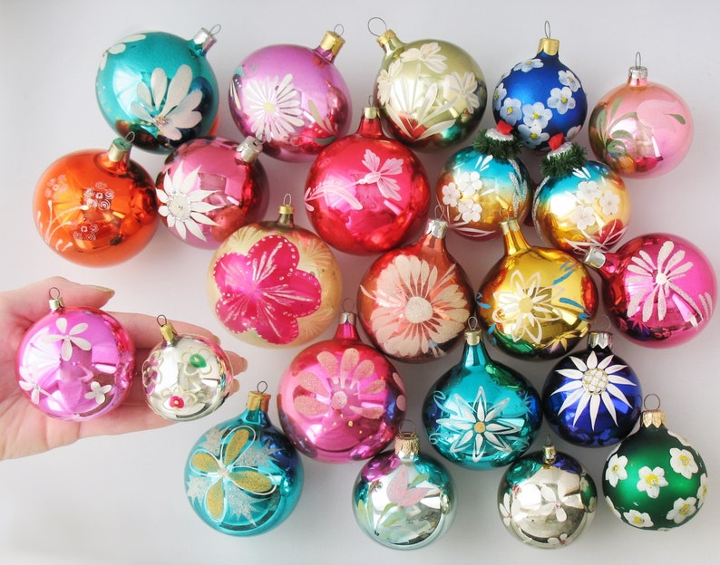 BALL Flower Glass Vintage Home Decor Silvermercury Retro Etsy