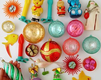 Vintage Christmas Tree Ornaments, Retro Home Decor, Xmas