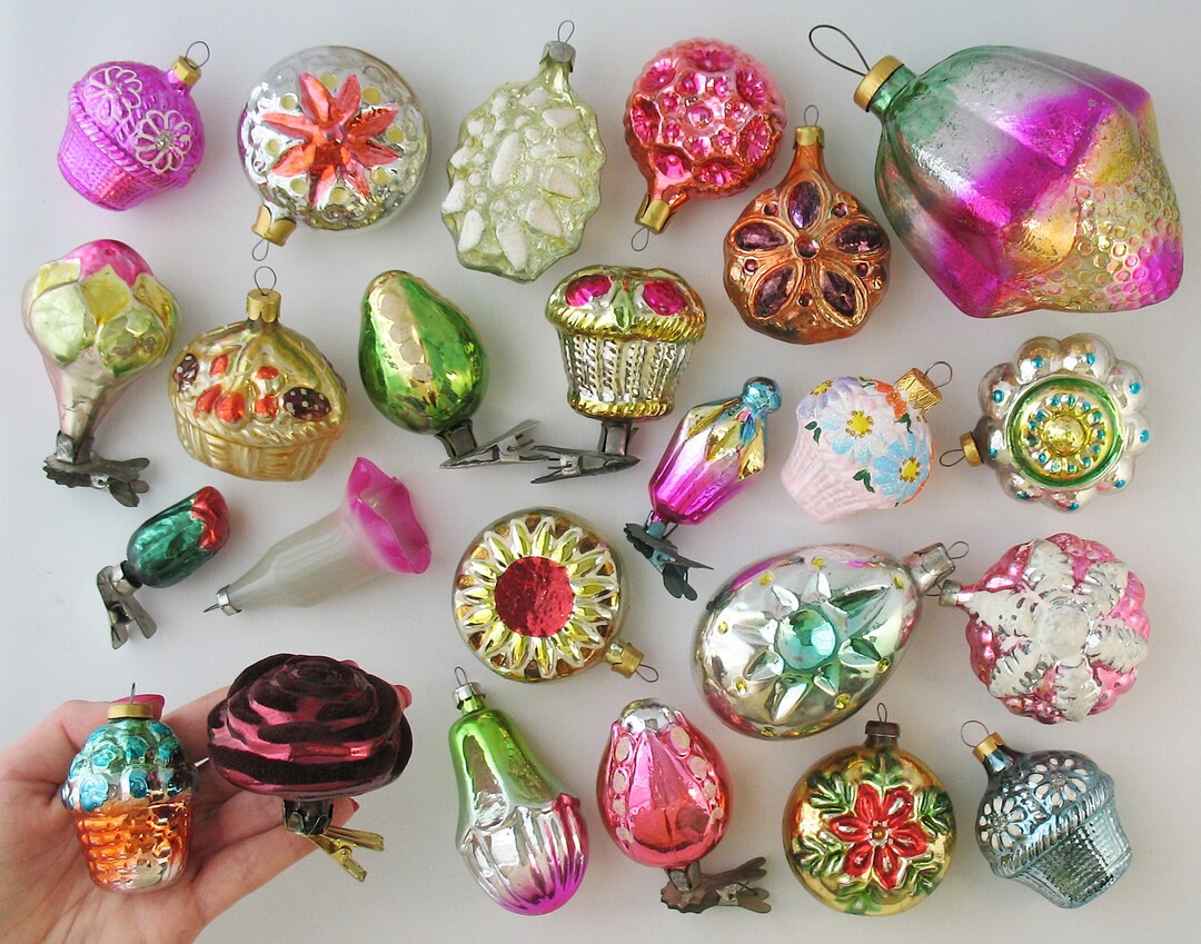 FLOWER Vintage Home Decor, RETRO Christmas Tree Ornament Silvermercury