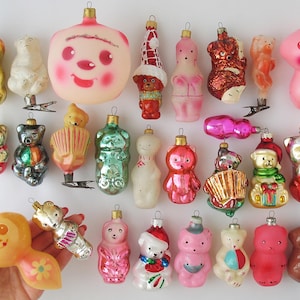Björnar - VINTAGE Glasdekor, Retro Julgransprydnader, Silver-Kvicksilver Julklapp - Grandekoration: Isbjörnsunge, Cheburashka Djur bild 5
