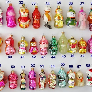 GATO, PERRO - Decoración de vidrio vintage, adornos navideños de plata y mercurio, regalo navideño RETRO o nuevo - Decoración para árbol: gatito, cachorro, kit de gatito imagen 3