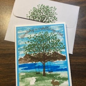 La amistad es un árbol protector, tarjeta de felicitación de amistad