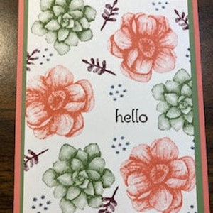 Hola - Tarjeta de felicitación con flores y suculentas