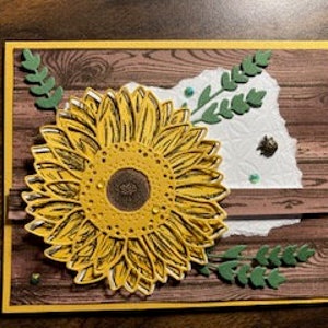 Carte de voeux Tournesol avec coccinelle
