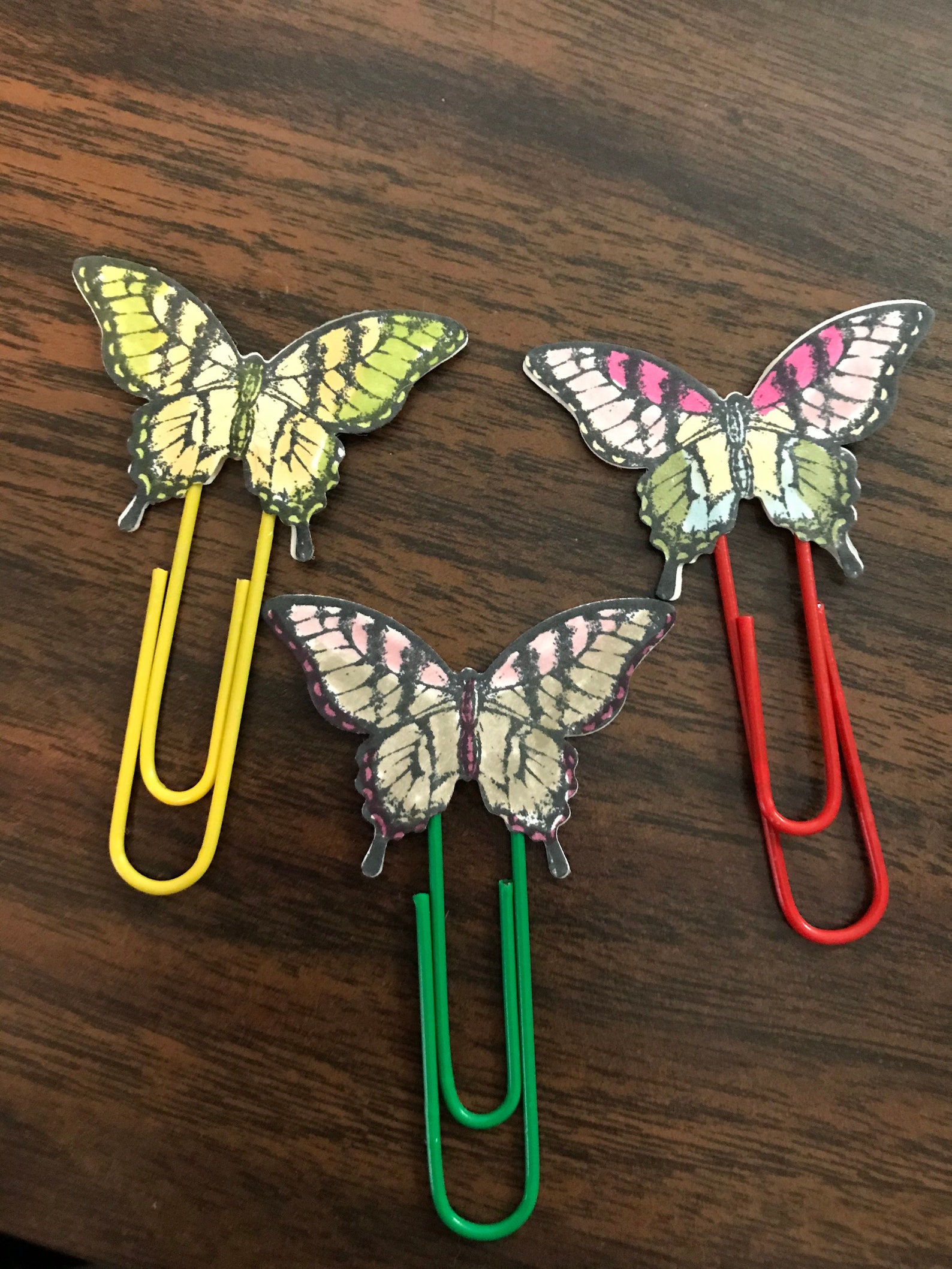 HandColored Butterflies Paper Clips 12 new colors added Etsy