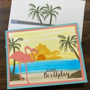 Flamingo Happy Birthday Greeting Card