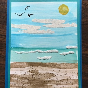 Sand, Waves and Sun Textured Greeting Card