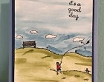 Windy Day Greeting Card set (4)