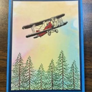 Vintage Flugzeug Grußkarte - Ruhestand, Geburtstag, etc.