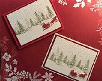 Christmas Sleigh Ride Greeting Cards-12