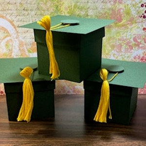 Party Favor Boxes - Square Graduation Cap - 12
