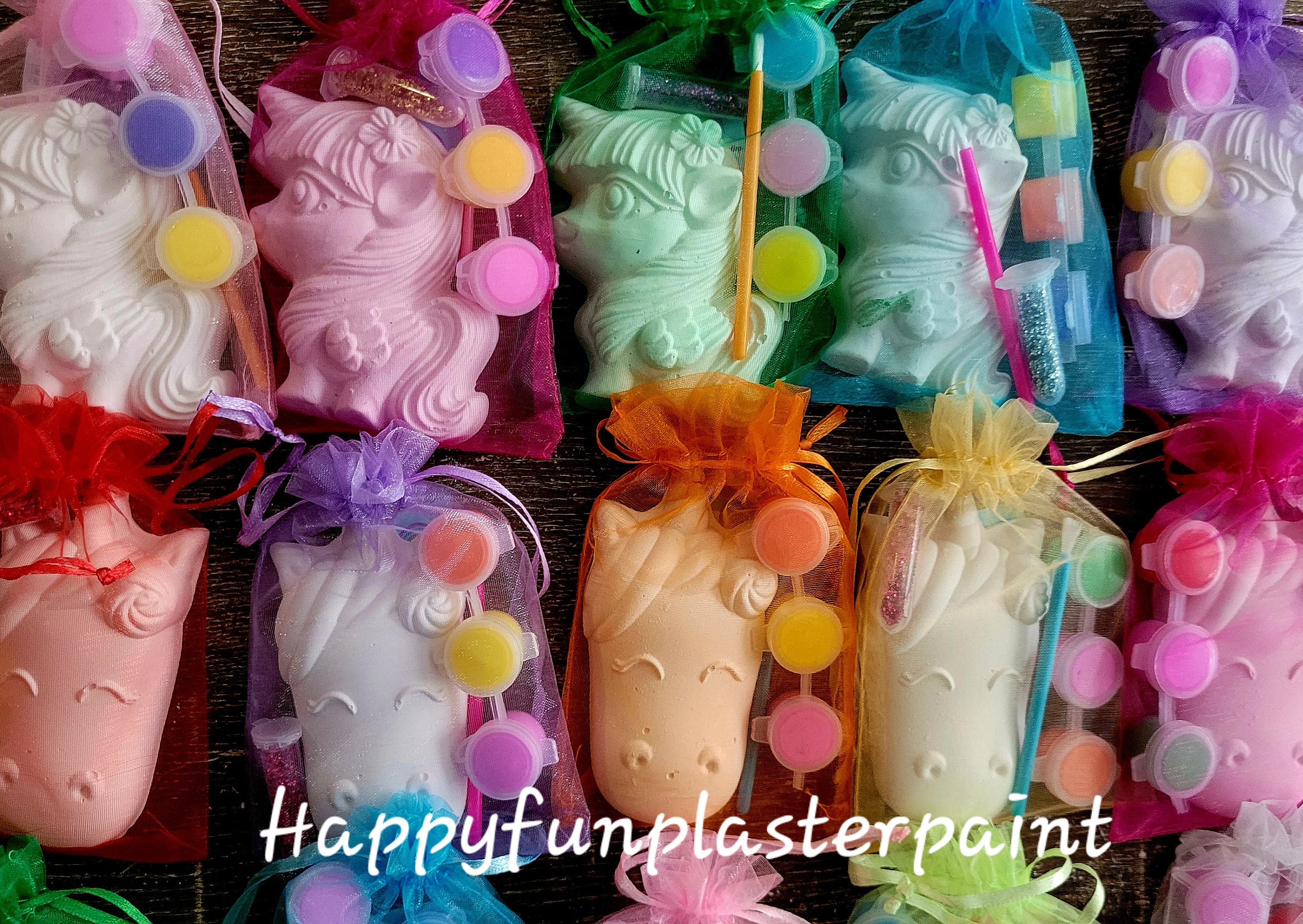 4 Designs of Unicorn Plaster Painting Kit for Girl Animal Paint Your