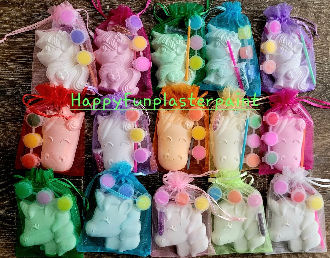 4 Designs of Unicorn Plaster Painting Kit for Girl Animal Paint Your