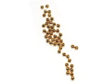 50 - 100 - 200 round pearl 3x3mm gold stainless steel