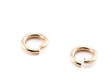 20, 50 or 100 4mm rose gold/ rose gold plated junction rings