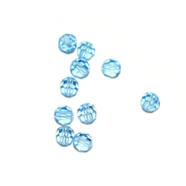 10, 50 or 100 round faceted bead Swarovski 4 mm aqua (light blue)