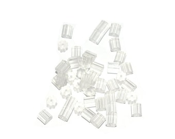 200, 500 or 1000 earring tips/pushers for earrings (silicone butterfly) transparent - Ref: 174